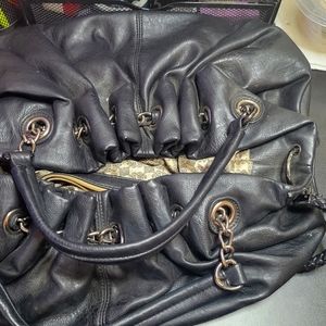 Black Leather Hobo Bag